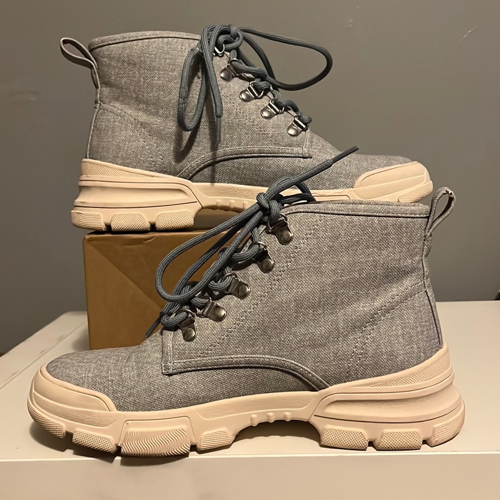 JUST FAB take a hike blue boots